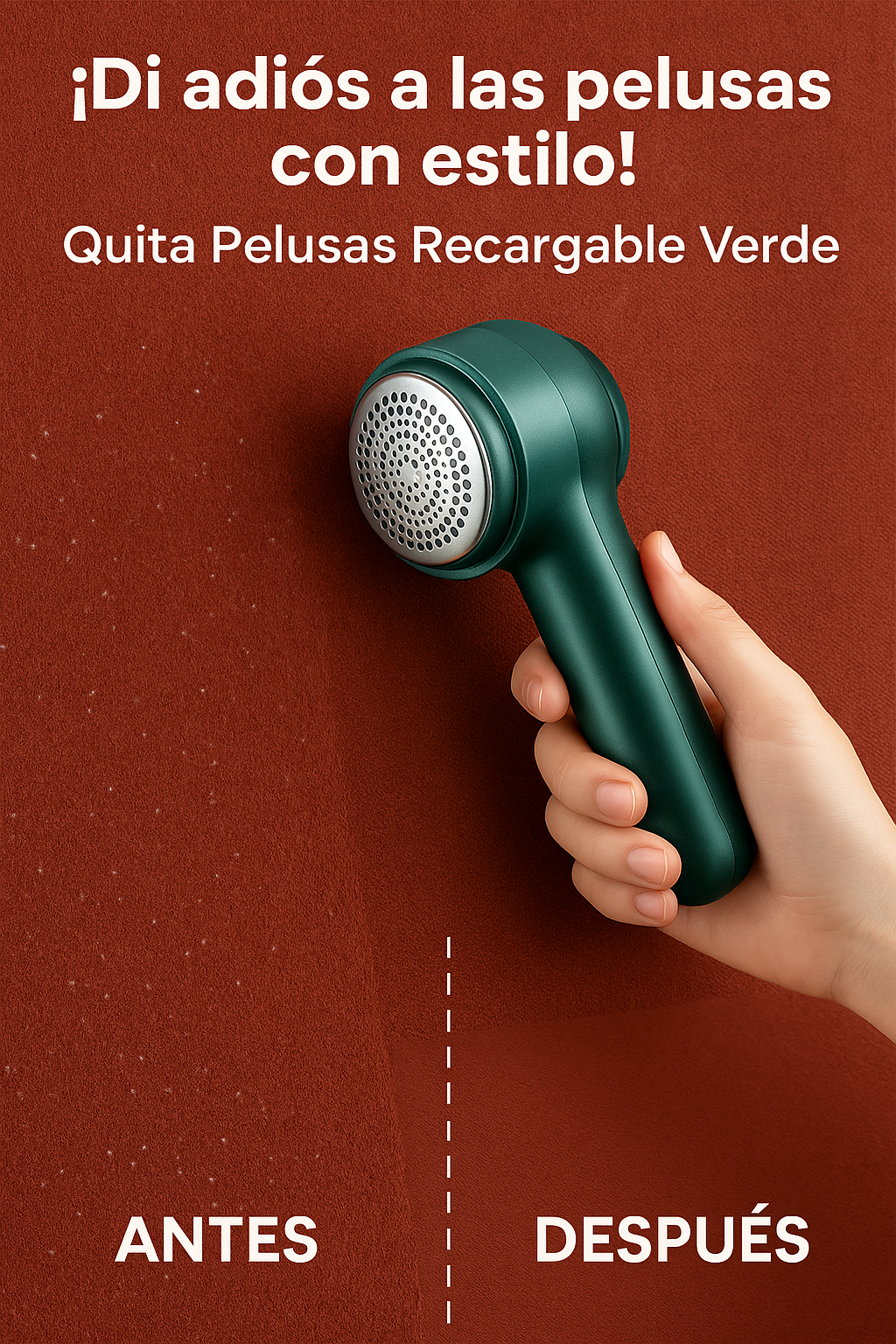 Quita pelusas recargable verde